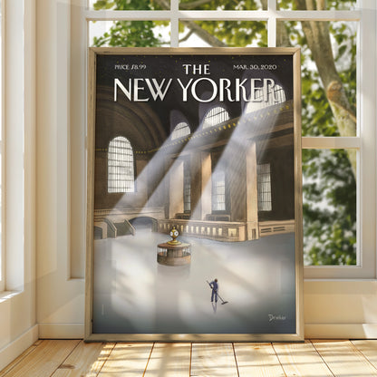 The New Yorker Poster, Grand Central Station Art, NYC Wall Art Print, March 2020