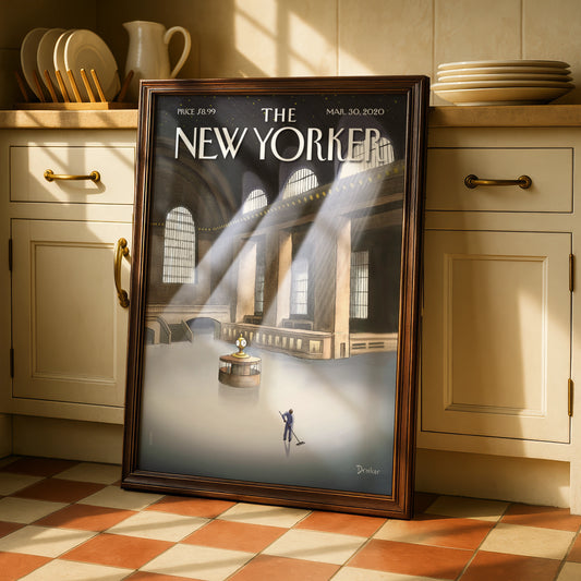 The New Yorker Poster, Grand Central Station Art, NYC Wall Art Print, March 2020