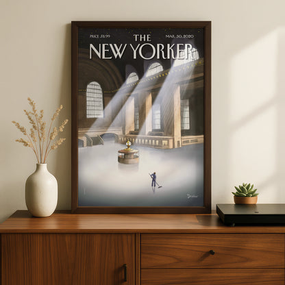 The New Yorker Poster, Grand Central Station Art, NYC Wall Art Print, March 2020