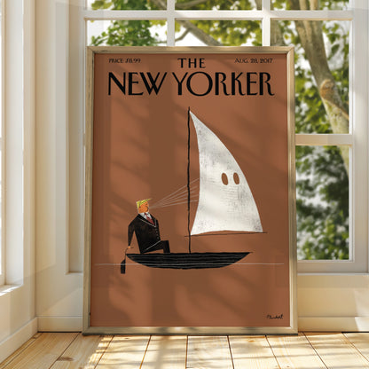 The New Yorker Cover Poster Aug 2017, Plunkert Satirical Wall Art Print