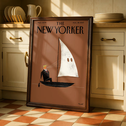 The New Yorker Cover Poster Aug 2017, Plunkert Satirical Wall Art Print