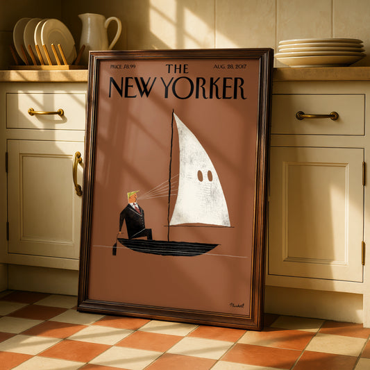 The New Yorker Cover Poster Aug 2017, Plunkert Satirical Wall Art Print