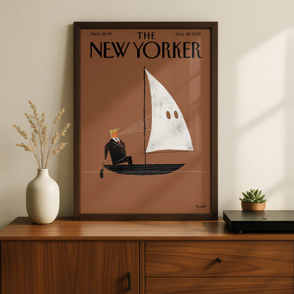 The New Yorker Cover Poster Aug 2017, Plunkert Satirical Wall Art Print