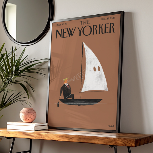 The New Yorker Cover Poster Aug 2017, Plunkert Satirical Wall Art Print