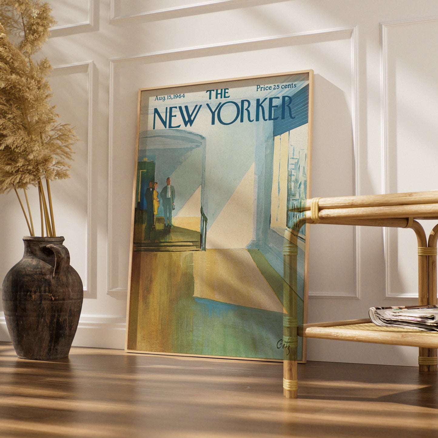 New Yorker Cover Art Poster 1964, Museum Interior Print, Vintage Mid-Century Wall Art