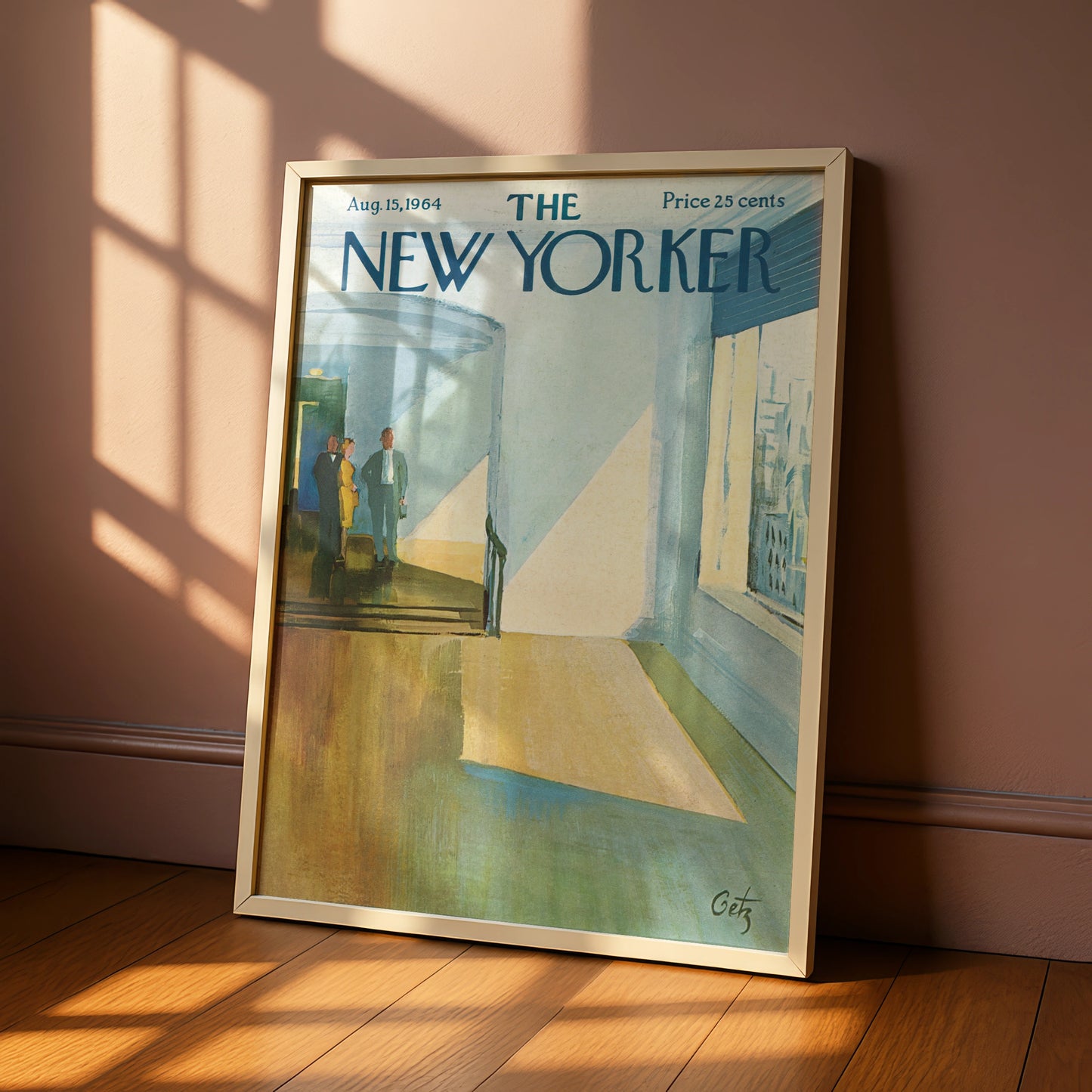New Yorker Cover Art Poster 1964, Museum Interior Print, Vintage Mid-Century Wall Art