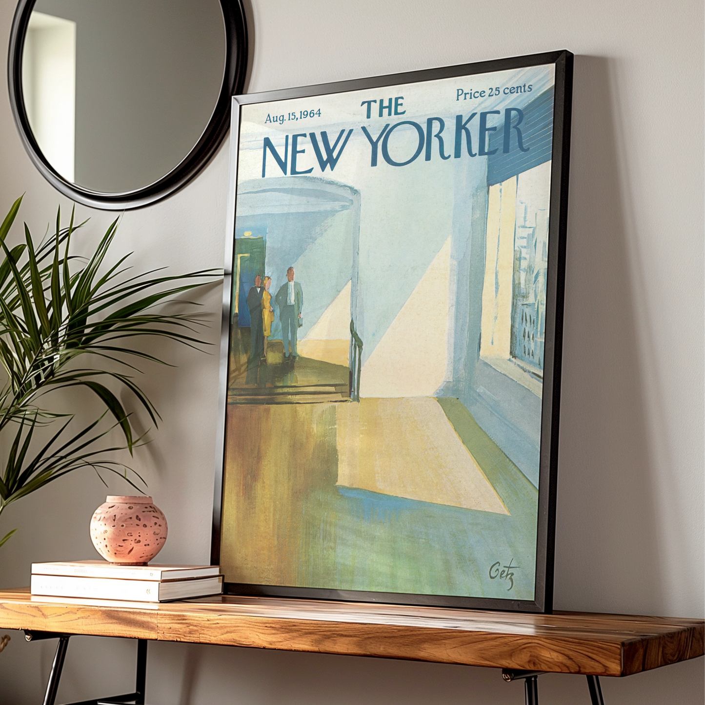 New Yorker Cover Art Poster 1964, Museum Interior Print, Vintage Mid-Century Wall Art