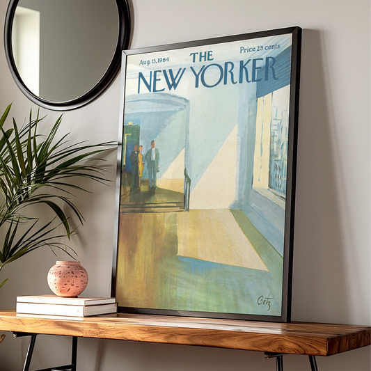 New Yorker Cover Art Poster 1964, Museum Interior Print, Vintage Mid-Century Wall Art