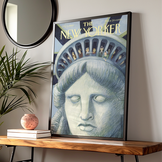 The New Yorker Poster, Statue of Liberty 1954 Cover Art Print, Vintage NYC Wall Art