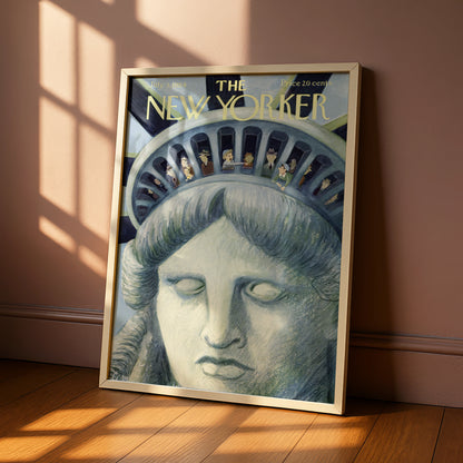 The New Yorker Poster, Statue of Liberty 1954 Cover Art Print, Vintage NYC Wall Art