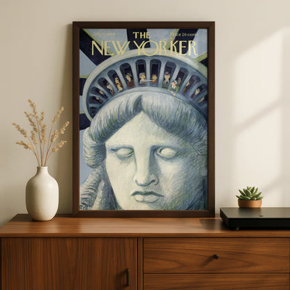 The New Yorker Poster, Statue of Liberty 1954 Cover Art Print, Vintage NYC Wall Art