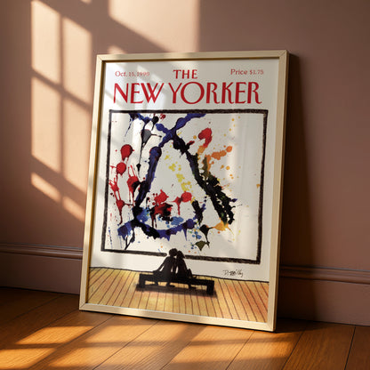 The New Yorker October 1990 Cover Poster, Abstract Art Gallery Wall Print