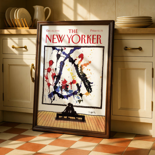The New Yorker October 1990 Cover Poster, Abstract Art Gallery Wall Print