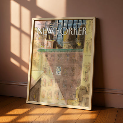 New Yorker Cover Poster, NYC Cityscape Wall Art, Sempe 2011 Illustration Print