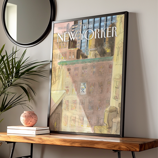 New Yorker Cover Poster, NYC Cityscape Wall Art, Sempe 2011 Illustration Print
