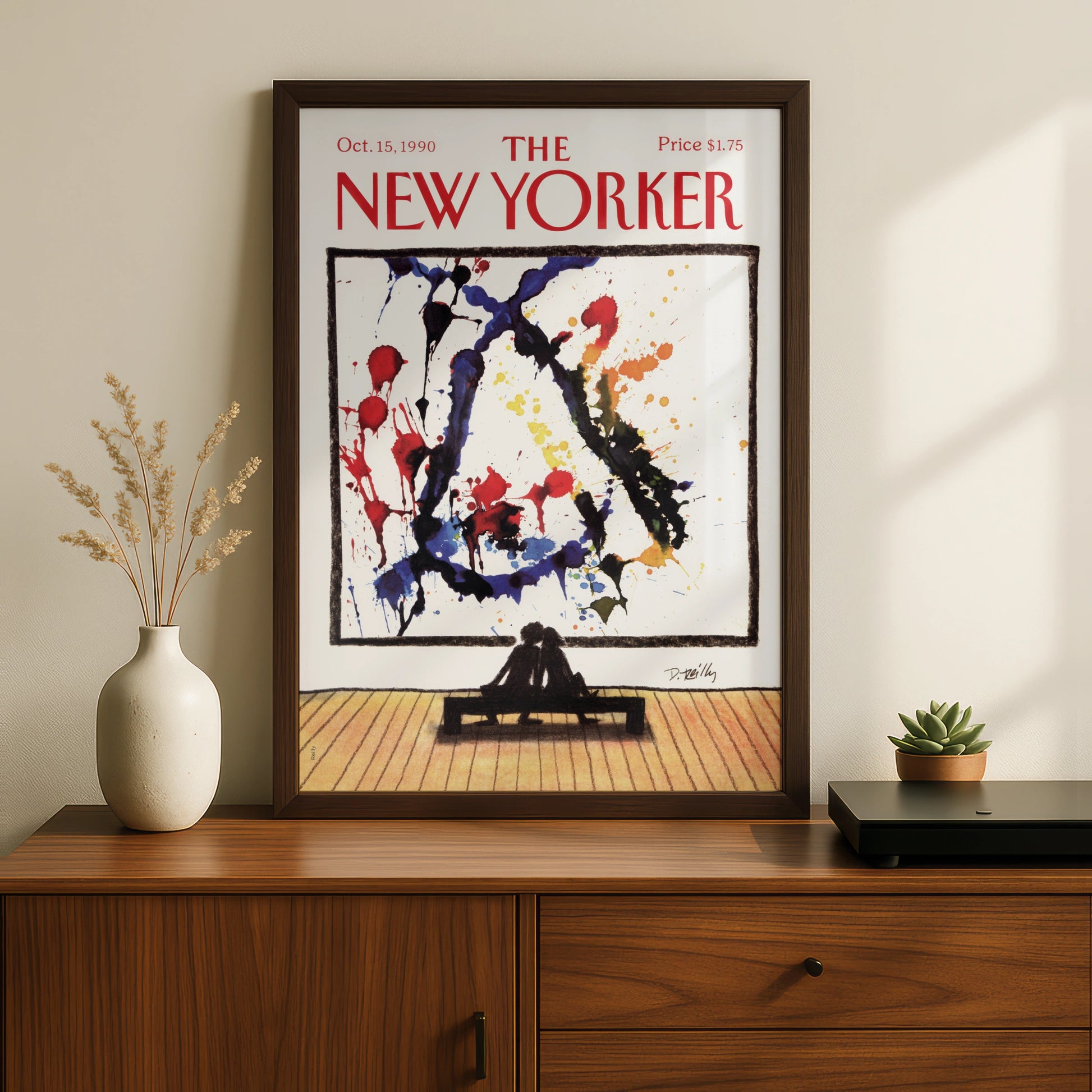 The New Yorker October 1990 Cover Poster, Abstract Art Gallery Wall Print