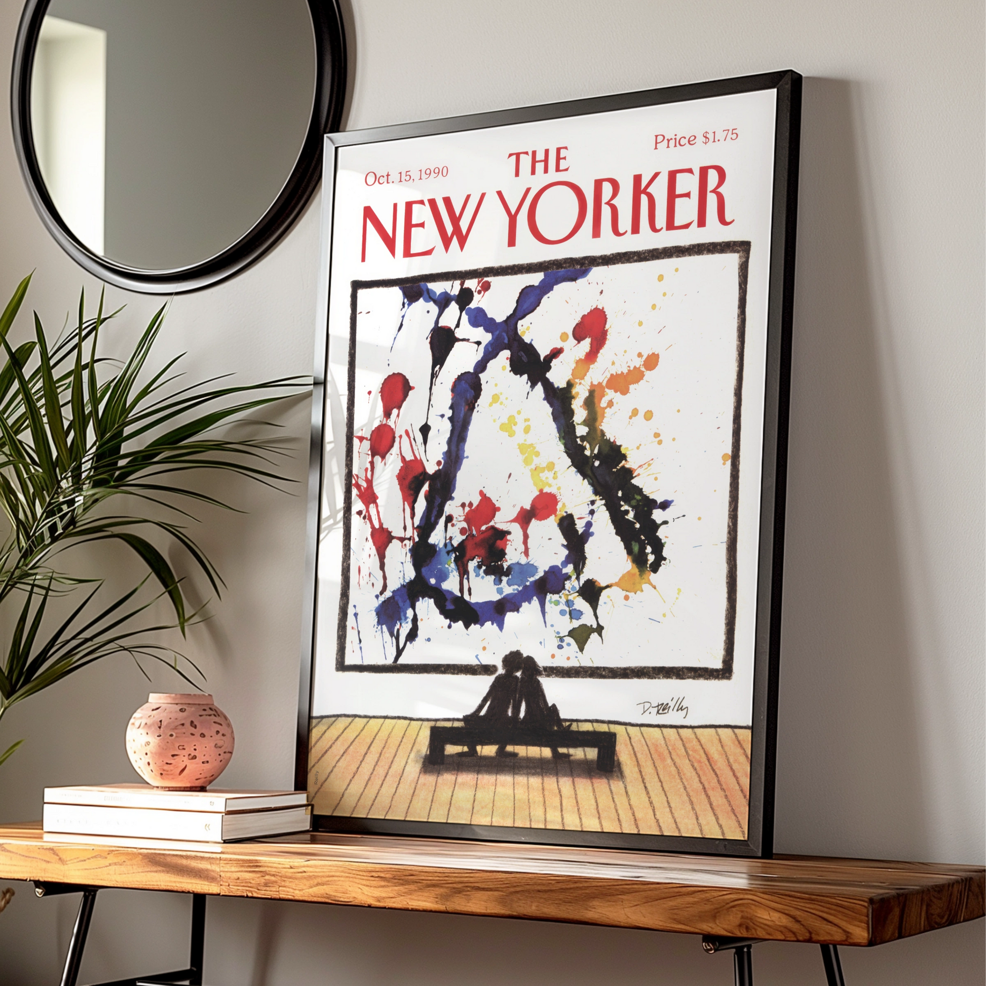 The New Yorker October 1990 Cover Poster, Abstract Art Gallery Wall Print