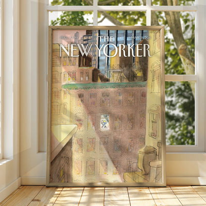New Yorker Cover Poster, NYC Cityscape Wall Art, Sempe 2011 Illustration Print