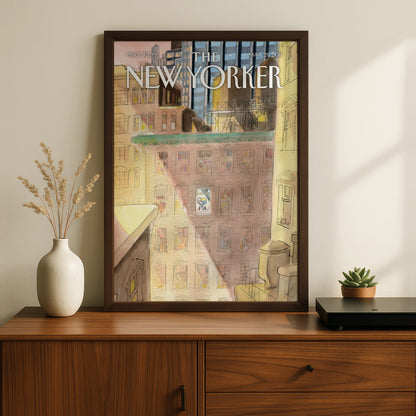 New Yorker Cover Poster, NYC Cityscape Wall Art, Sempe 2011 Illustration Print