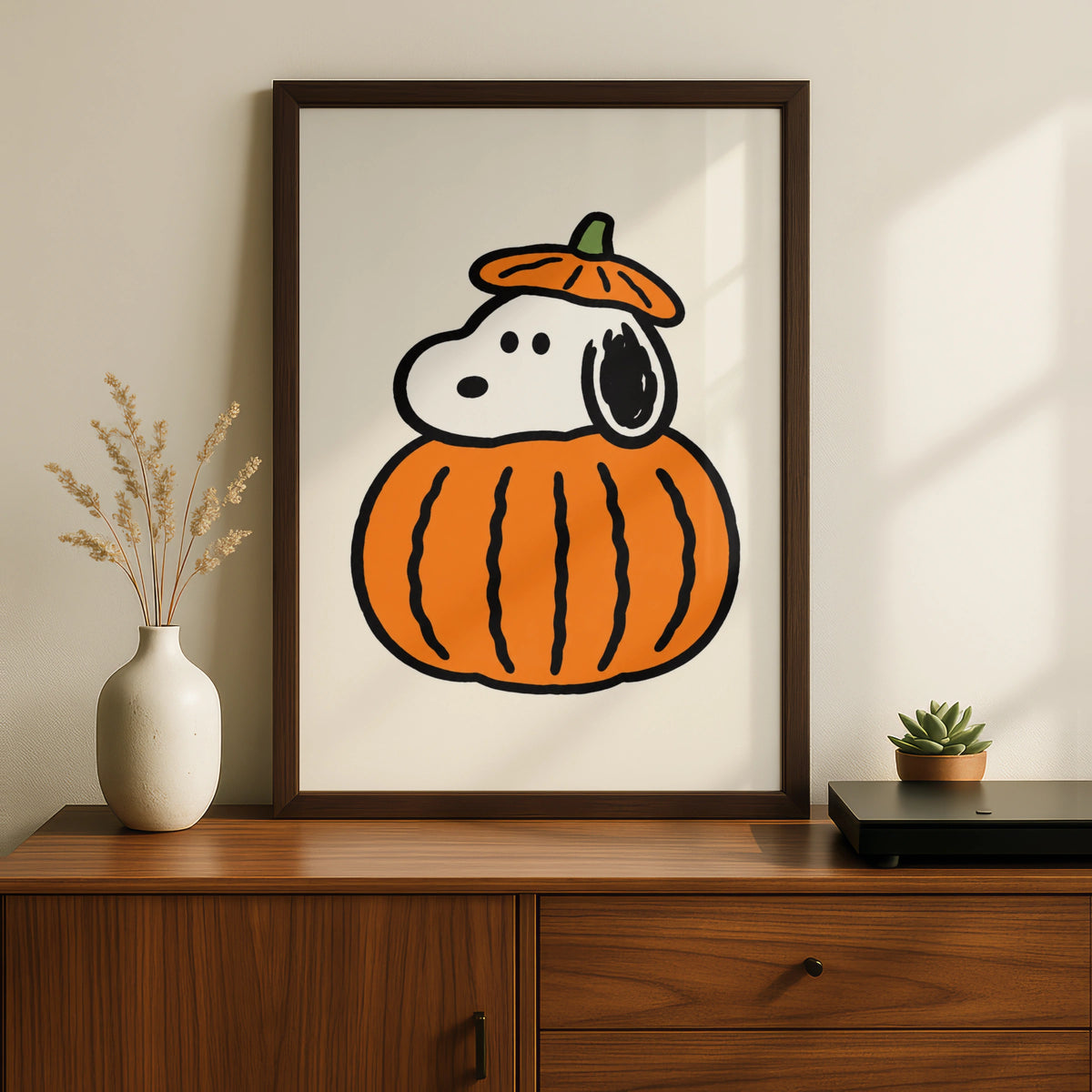 Halloween Cartoon Dog Pumpkin Poster