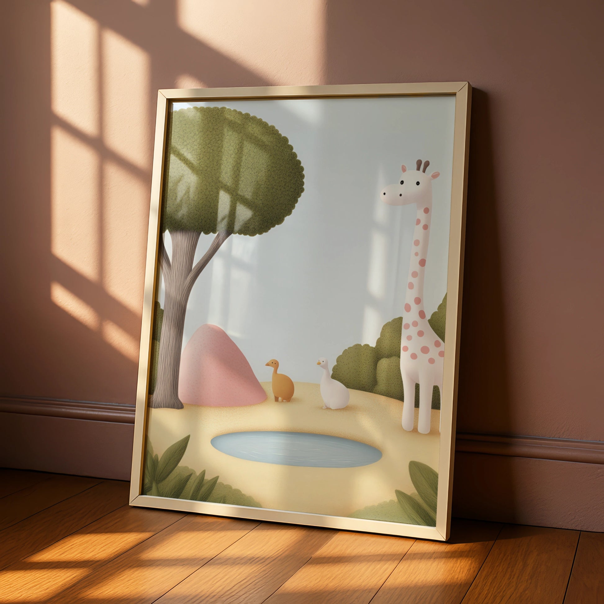 Giraffe Nursery Wall Art, Safari Animal Print, Baby Room Poster, Cute Kids Decor