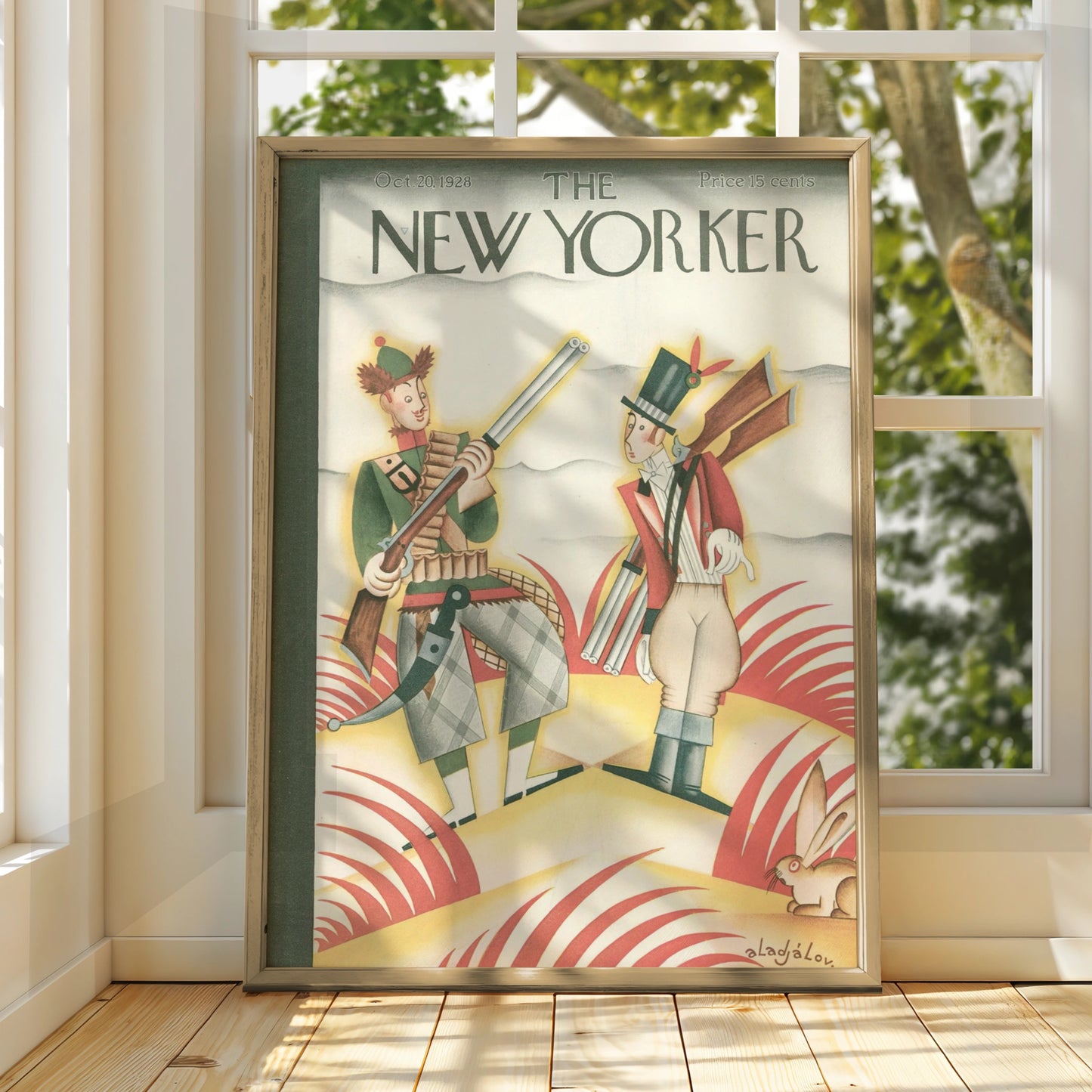 New Yorker 1928 Cover Art Poster, Vintage Hunting Scene, Art Deco Wall Print