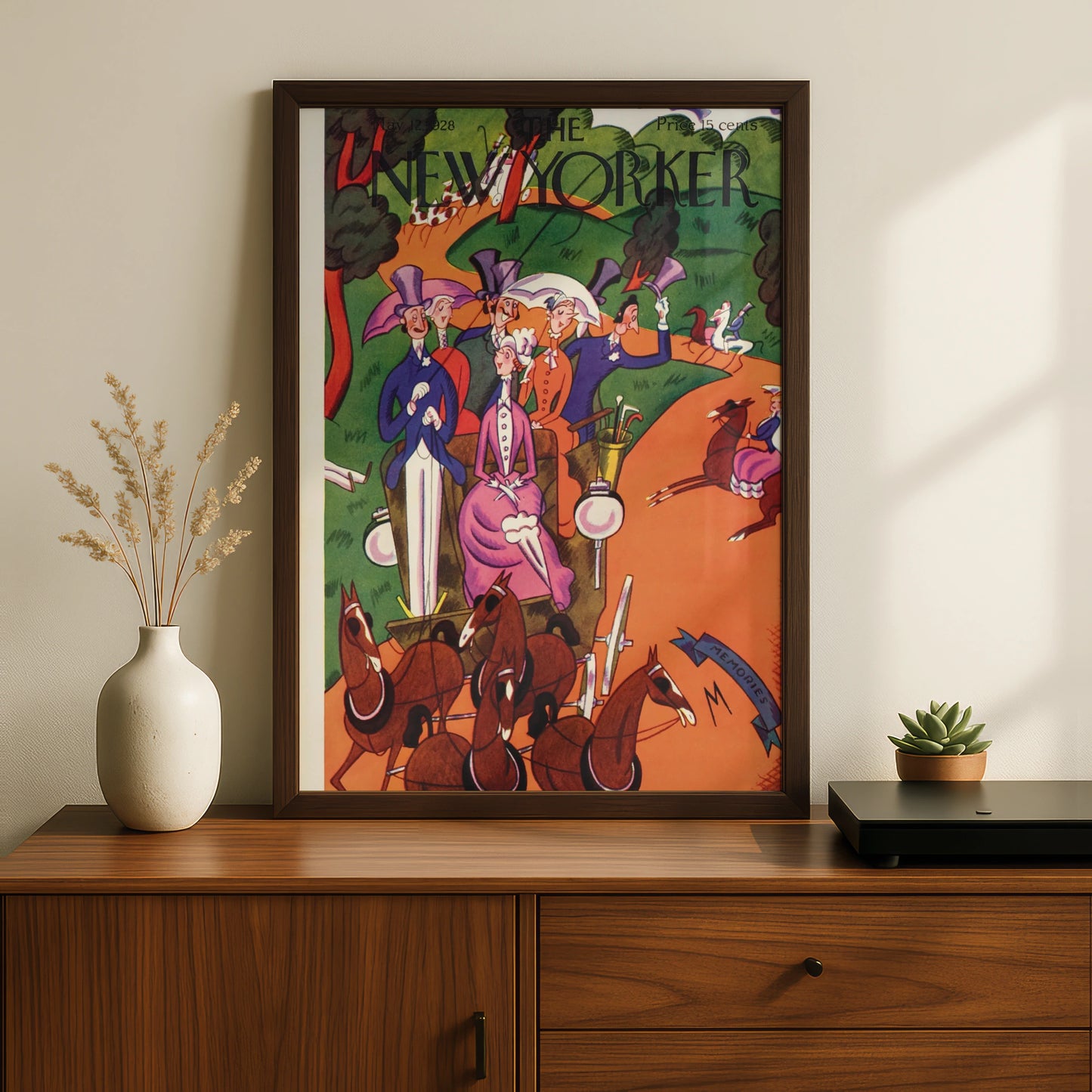 The New Yorker May 1928 Vintage Cover Poster, Horse Parade Art Print, Retro Wall Art