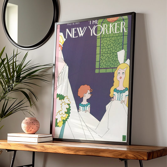 New Yorker Cover May 1929 Poster, Vintage Wedding Art Print, Retro Bride Wall Art