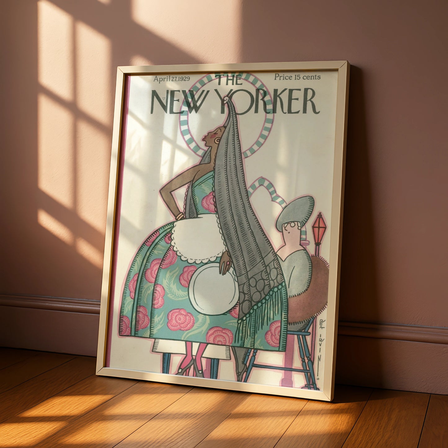 The New Yorker April 1929 Cover Poster, Rea Irvin Art Deco Maid Print, Vintage Wall Art