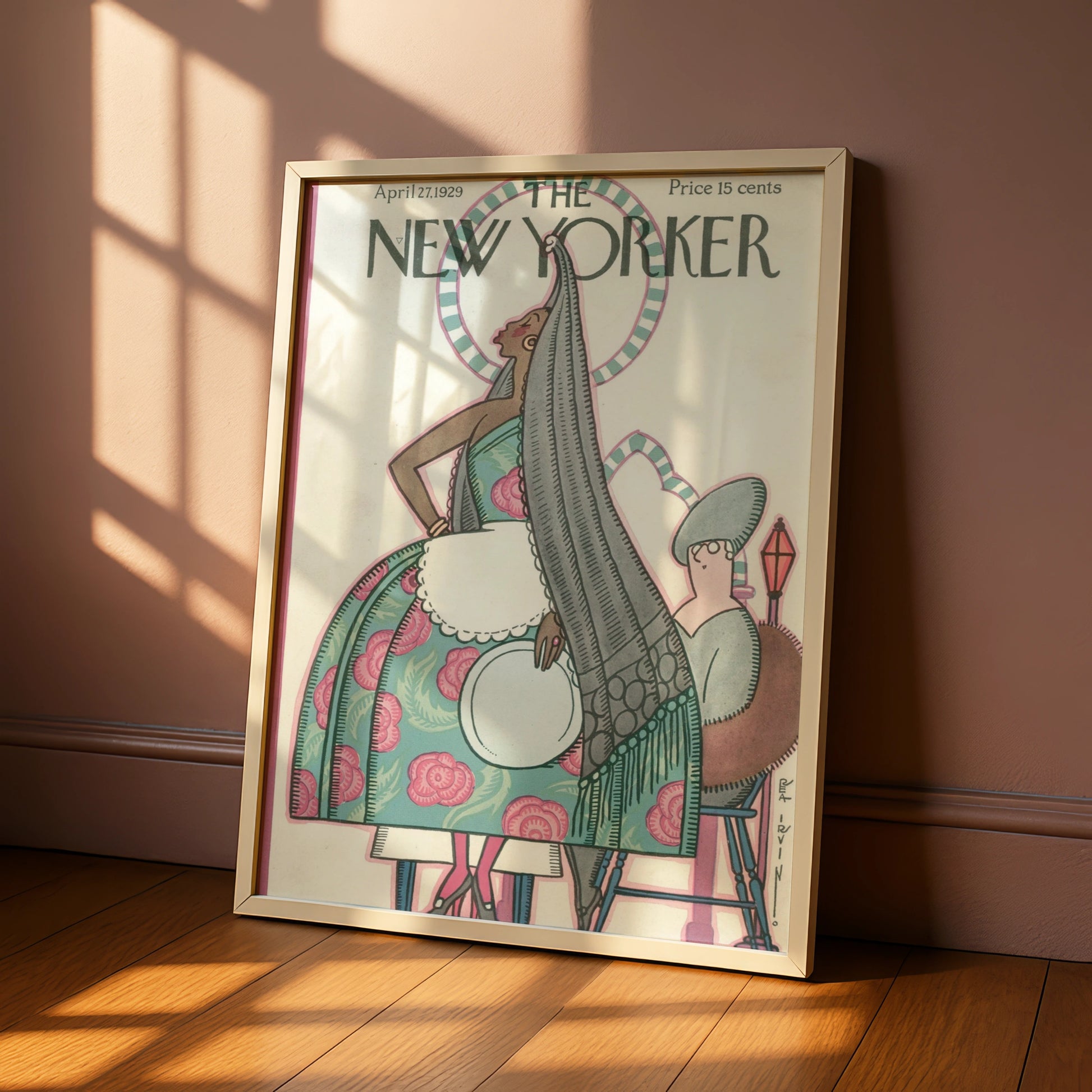 The New Yorker April 1929 Cover Poster, Rea Irvin Art Deco Maid Print, Vintage Wall Art