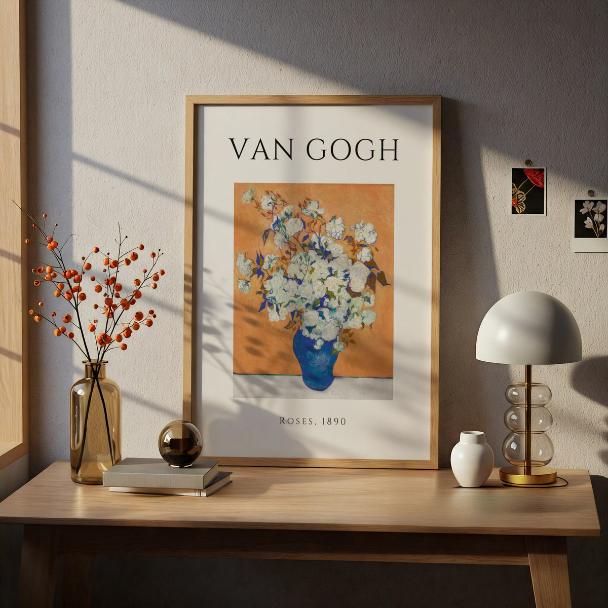 Van Gogh Roses 1890 Floral Wall Art Print | White Flowers Blue Vase Poster – product image 5