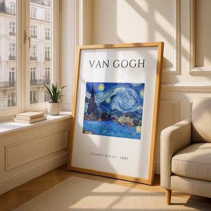Van Gogh Starry Night Wall Art Print | Blue Swirling Sky Vintage Poster, Gallery Wall – product image 4