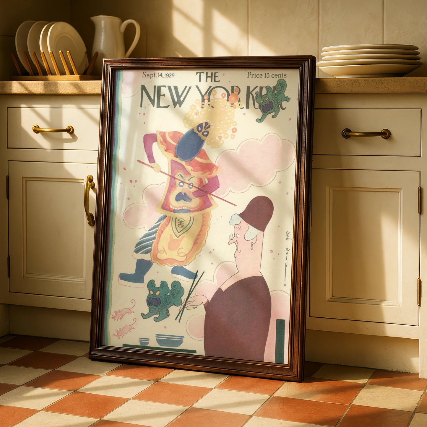 The New Yorker Sept 1929 Cover Poster, Rea Irvin Chinese Opera Art Print, Vintage