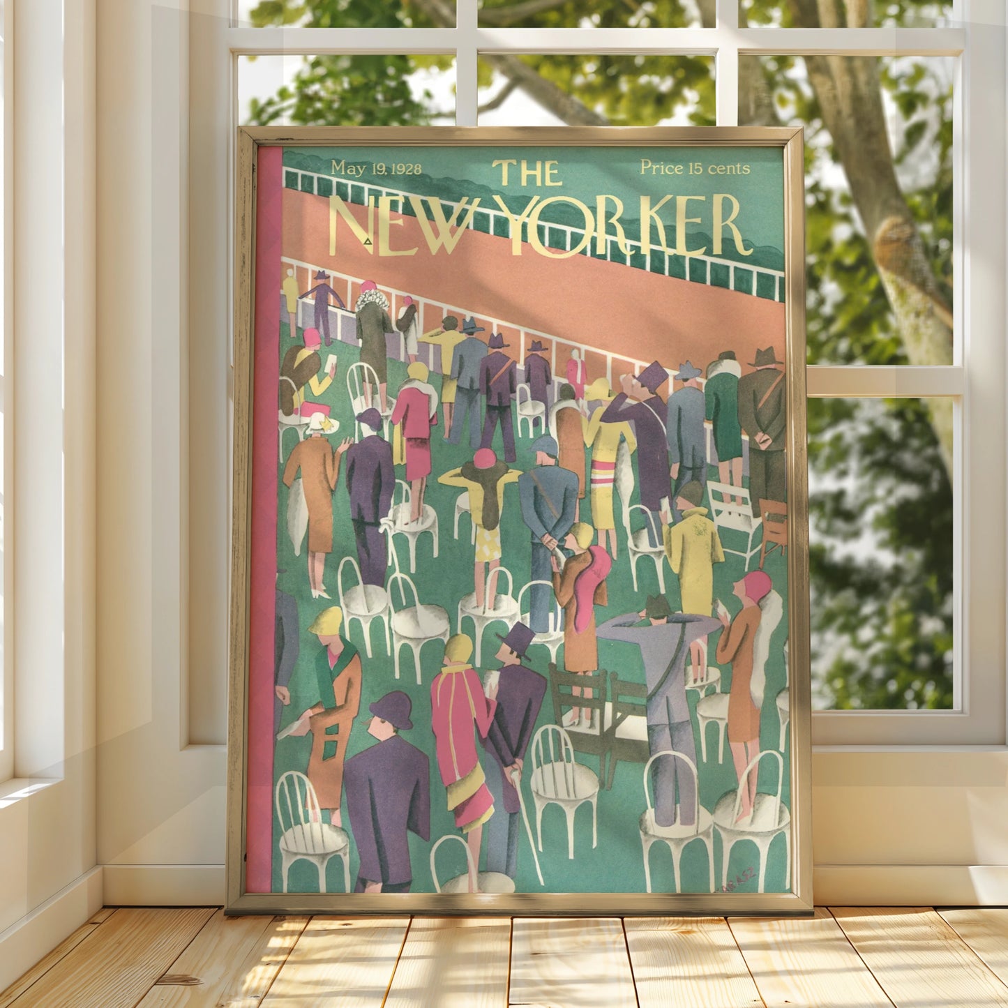 New Yorker 1928 Horse Racing Poster, Vintage Art Deco Wall Art, Race Day Print