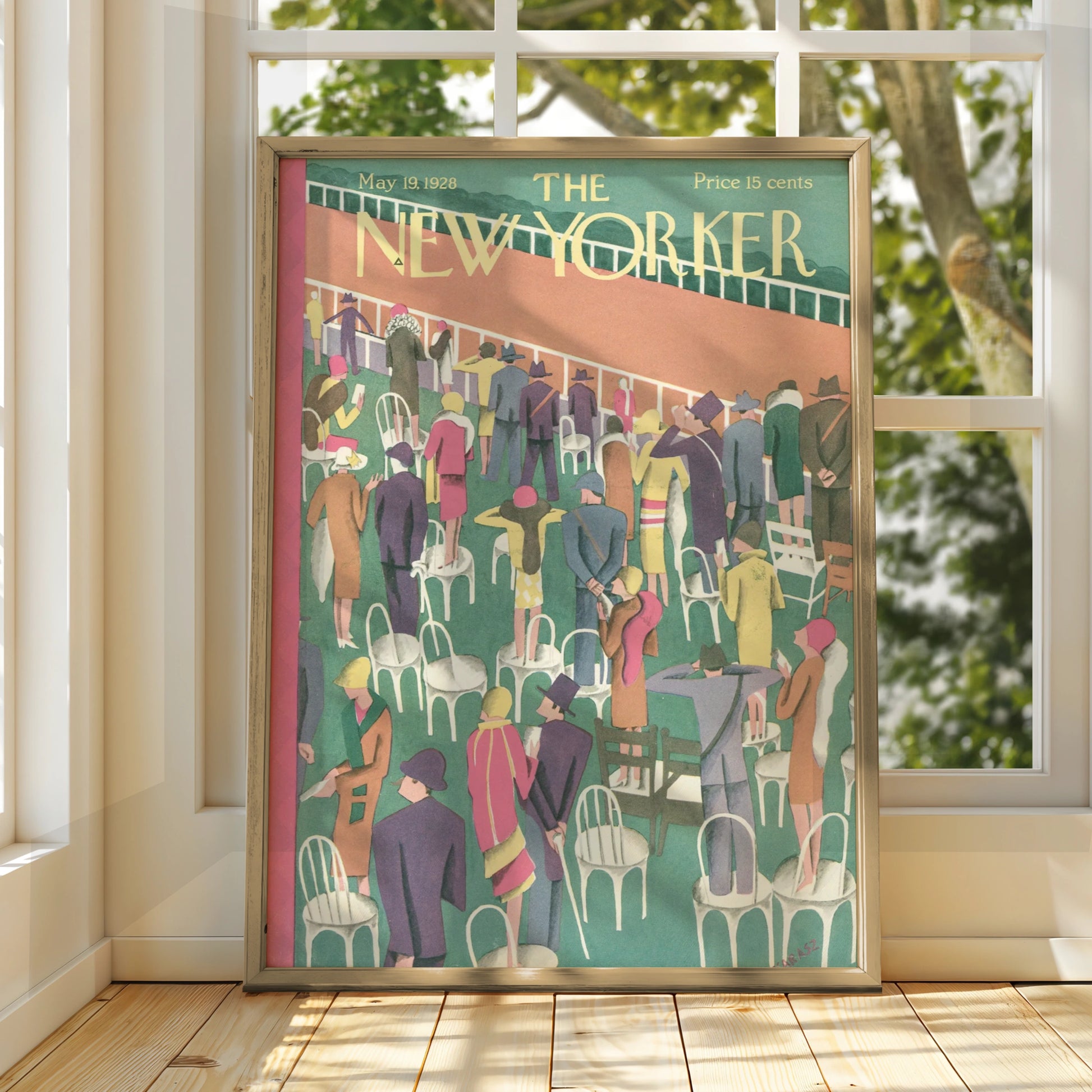 New Yorker 1928 Horse Racing Poster, Vintage Art Deco Wall Art, Race Day Print