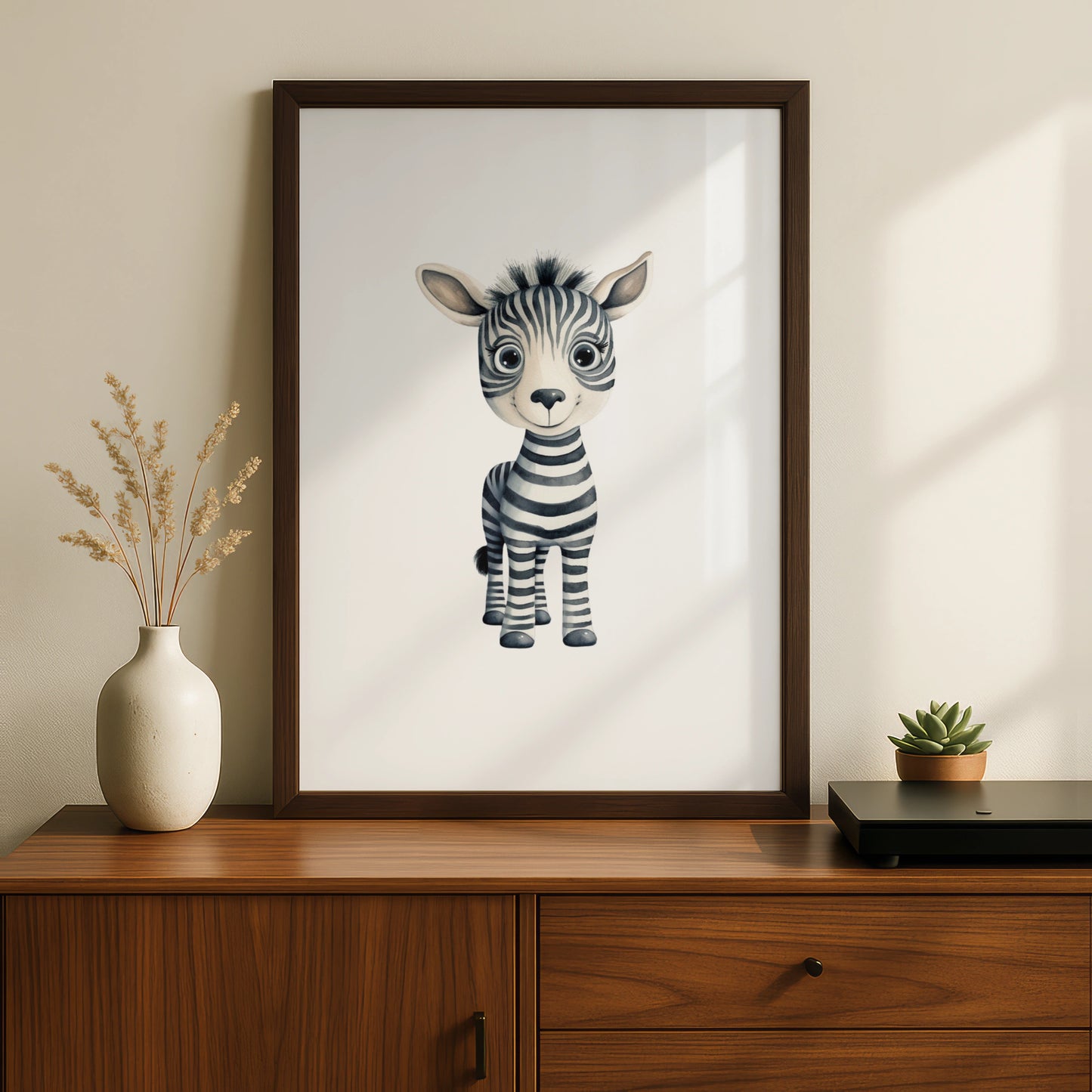 Cute Baby Zebra Nursery Wall Art, Safari Animal Poster, Kids Room Print, Children's Decor