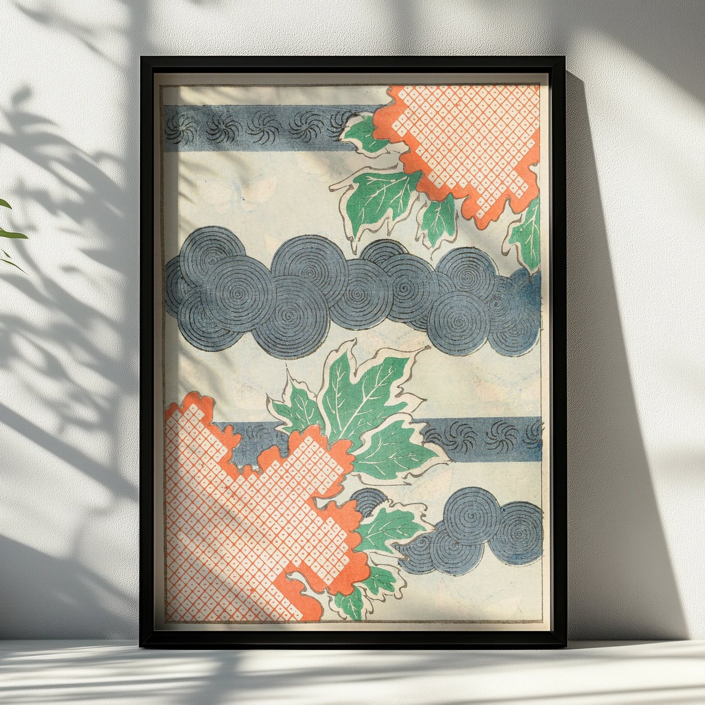 Vintage Japanese Woodblock Print, Bijutsukai 1901, Japandi Wall Art Poster – A4 Black frame