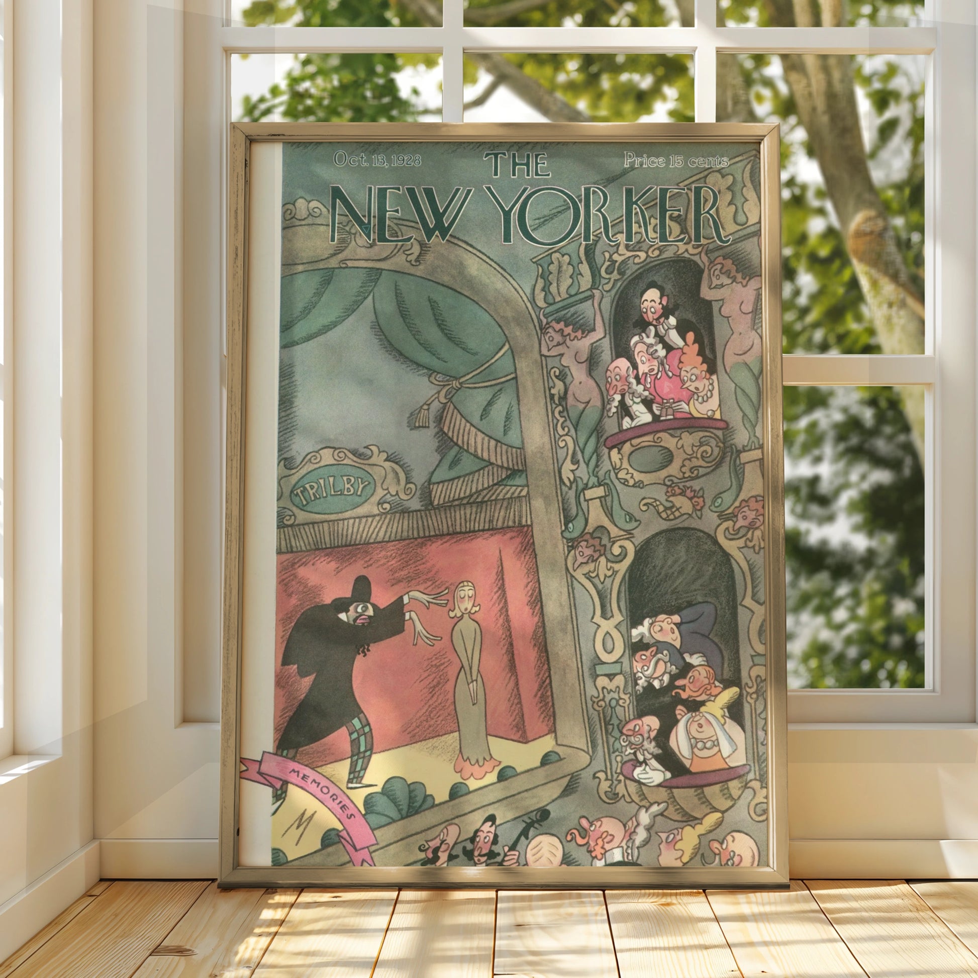 New Yorker October 1928 Vintage Theatre Poster, Trilby Stage Art, Retro Wall Art