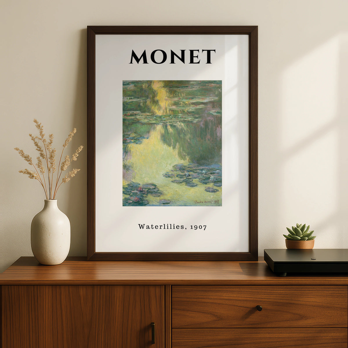 Monet Waterlilies 1907 Wall Art Print | Impressionist Botanical Poster, Green Living Room Decor – product image 2