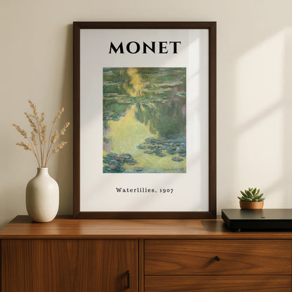 Monet Waterlilies 1907 Wall Art Print | Impressionist Botanical Poster, Green Living Room Decor – product image 2