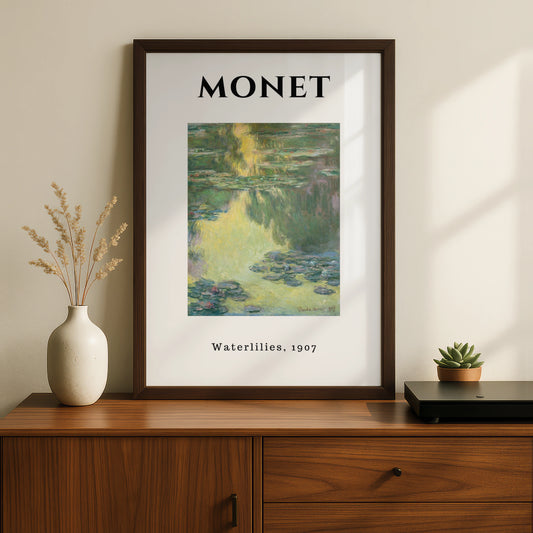 Monet Waterlilies 1907 Wall Art Print | Impressionist Botanical Poster, Green Living Room Decor – product image 2