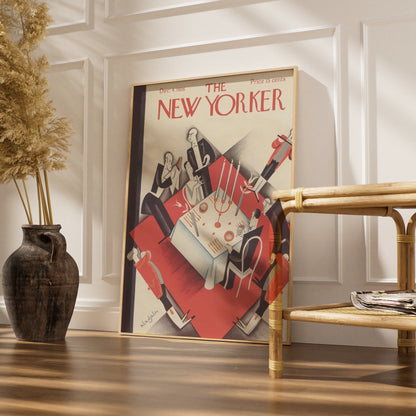 The New Yorker December 1926 Art Deco Dining Scene Vintage Cover Poster, Wall Art