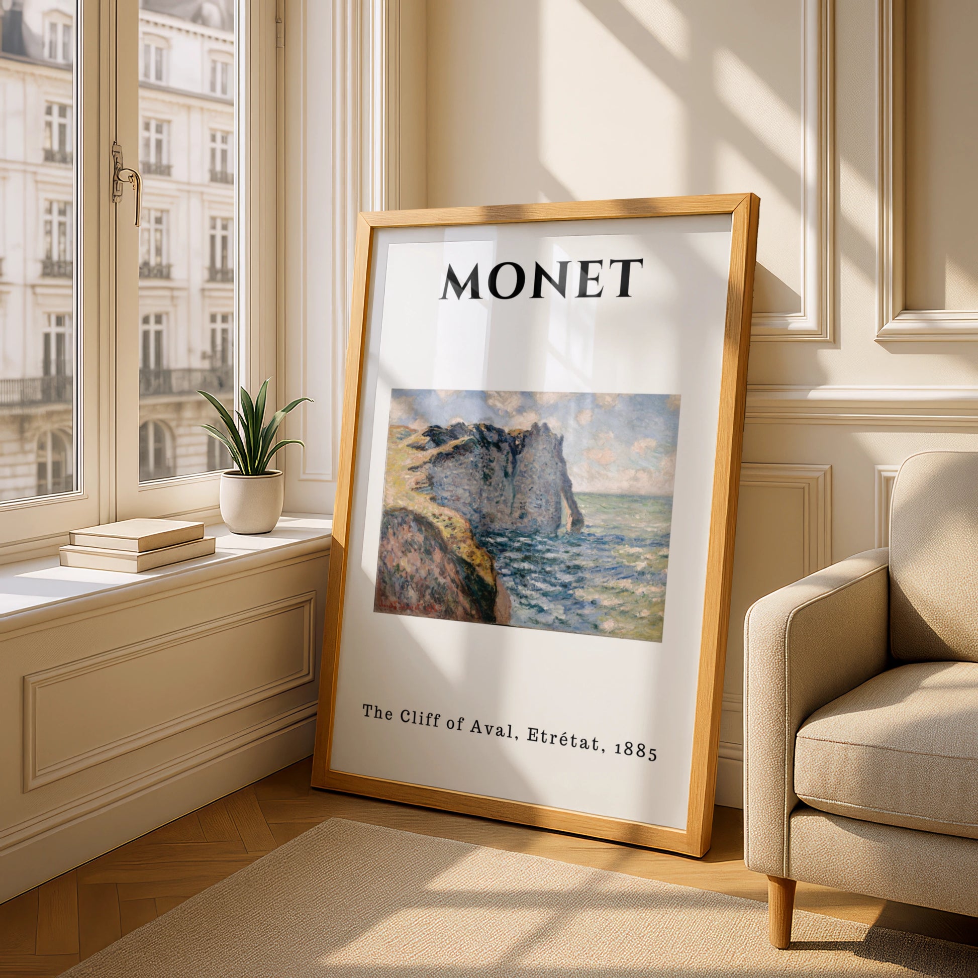 Monet Cliff of Aval Etretat Wall Art Print | Impressionist Coastal Poster, Living Room – product image 4