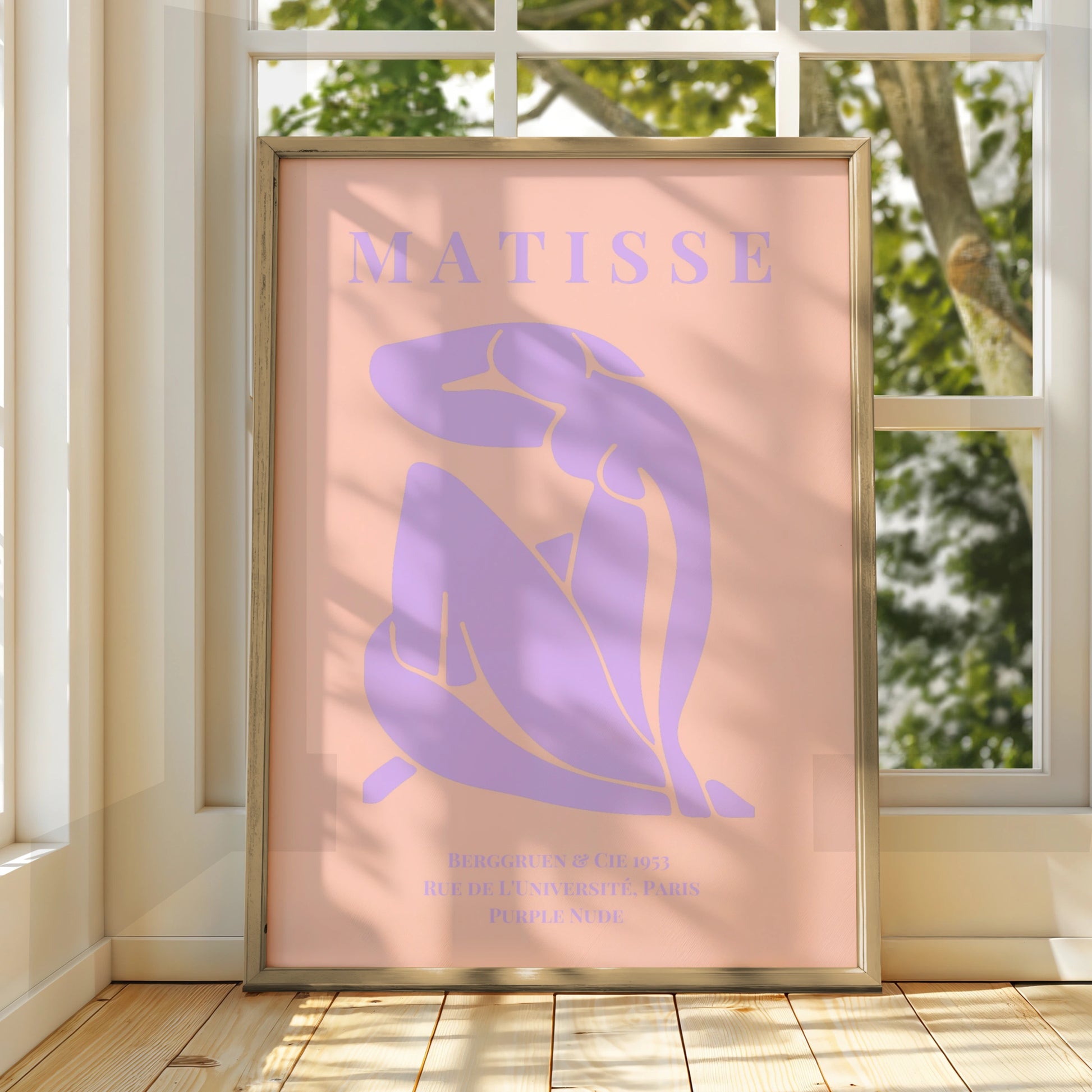 Matisse Purple Nude Poster, Maximalist Figure Wall Art, Pink Lavender Exhibition Print