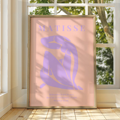 Matisse Purple Nude Poster, Maximalist Figure Wall Art, Pink Lavender Exhibition Print