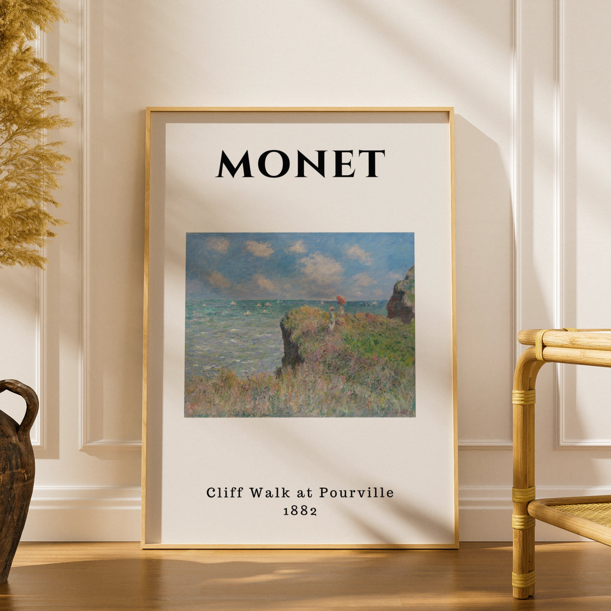 Monet Cliff Walk at Pourville Wall Art Print | Impressionist Coastal Poster, Living Room – product image 1