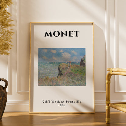 Monet Cliff Walk at Pourville Wall Art Print | Impressionist Coastal Poster, Living Room – product image 1