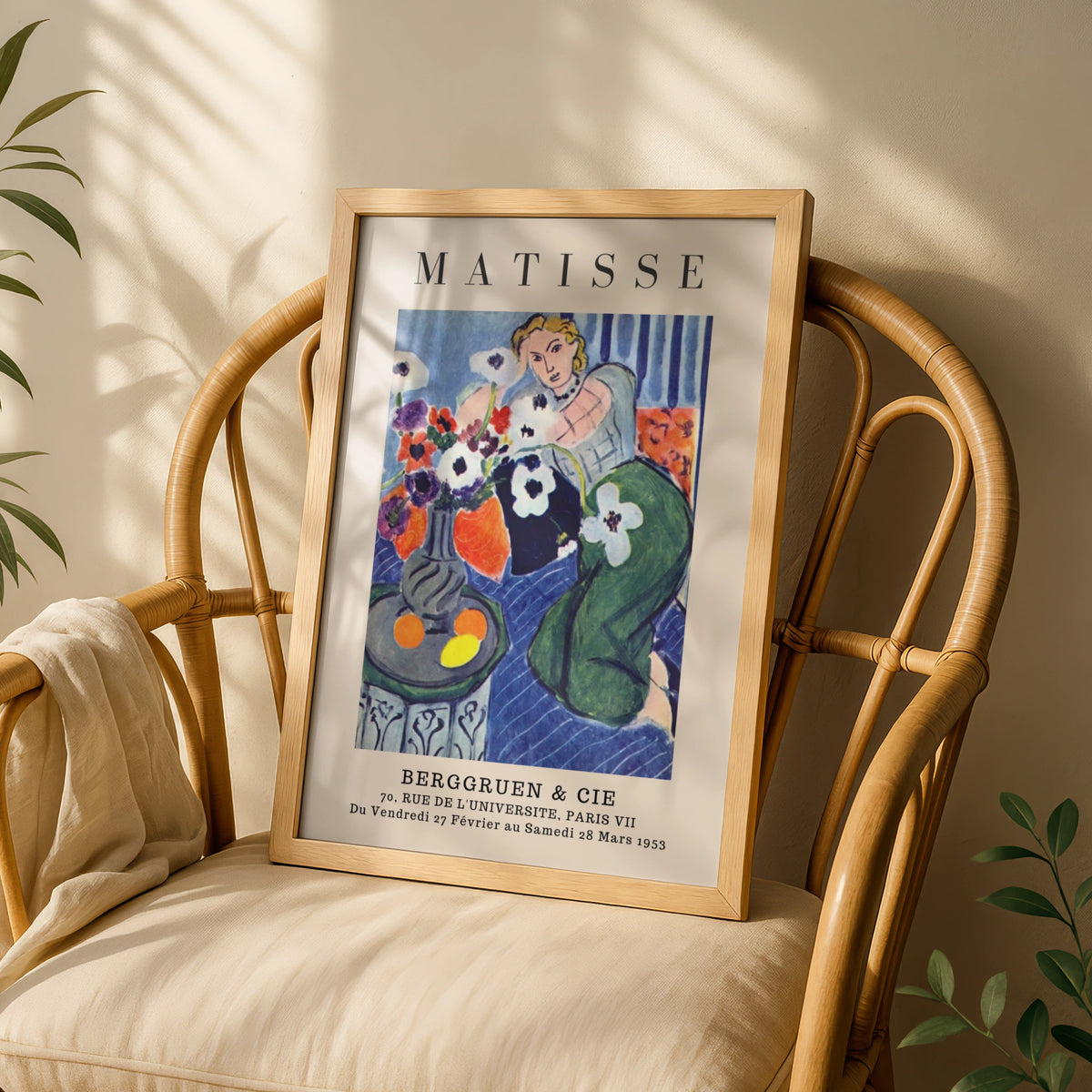 Floral Figure Wall Art Print, Colourful Vintage Modernist Poster – product image 3