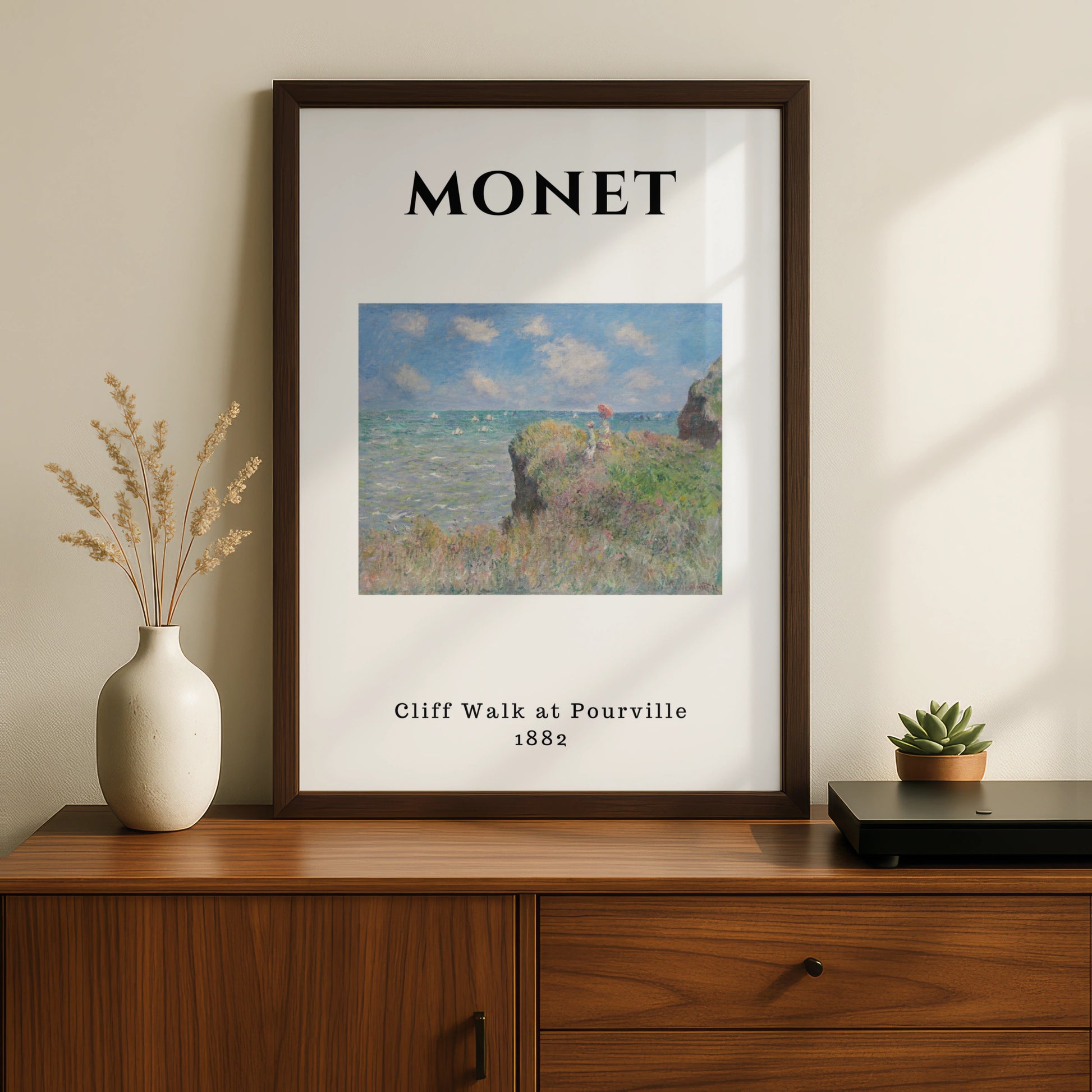 Monet Cliff Walk at Pourville Wall Art Print | Impressionist Coastal Poster, Living Room – product image 2