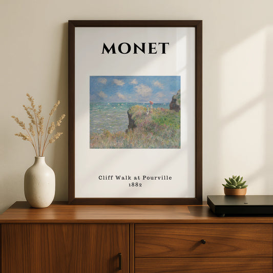 Monet Cliff Walk at Pourville Wall Art Print | Impressionist Coastal Poster, Living Room – product image 2